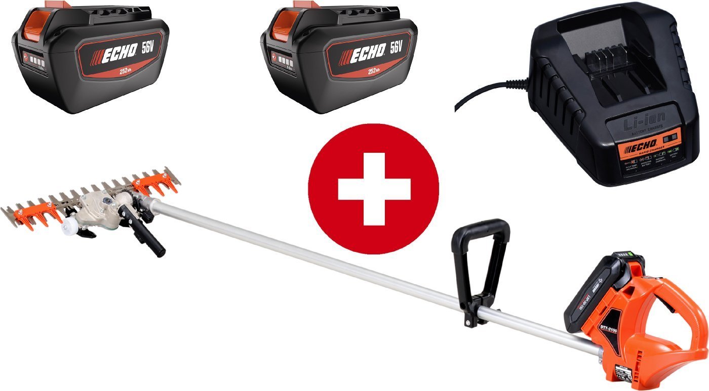 ECHO Akku Balkenmäher DTT-2100 mit 2 x 5 Ah Akku und Ladegerät