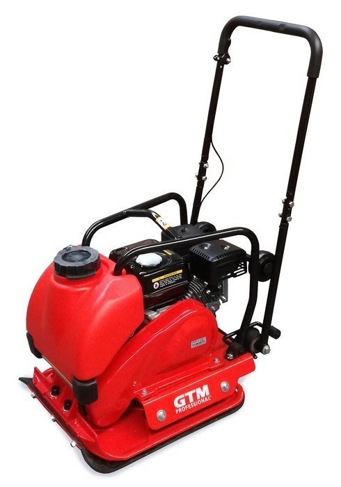 GTM Professional Benzin-Rüttelplatte GTPC540L inkl. Gummimatte und Fahrwerk
