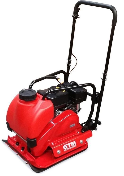 GTM Professional Benzin-Rüttelplatte GTPC540M inkl. Gummimatte und Fahrwerk -