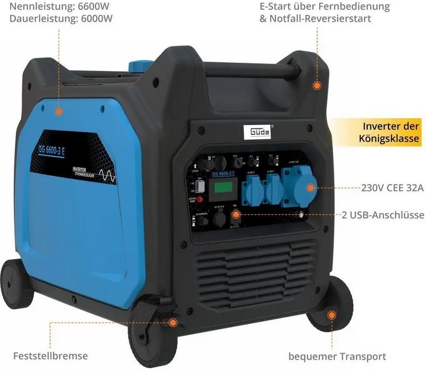 Güde Inverter-Stromerzeuger ISG 6600-3 E – Bild 2