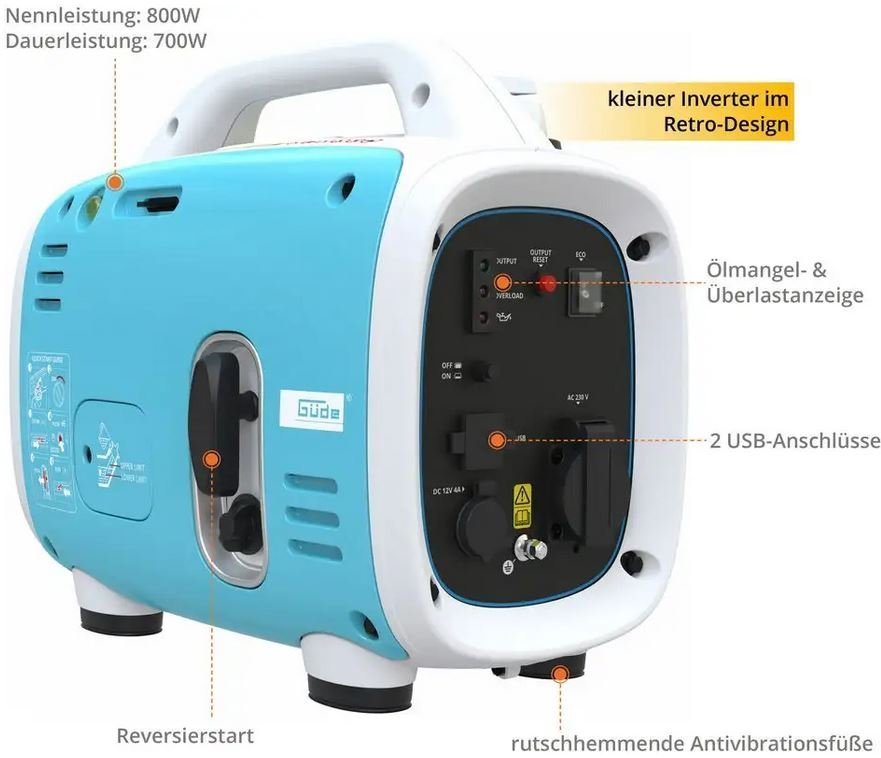 Güde Inverter-Stromerzeuger ISG 800-1 – Bild 2