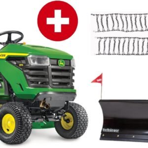 John Deere Rasentraktor X117R Winterpaket mit Schneeschild, Schneeketten, Anbaurahmen und Schnellwechlser