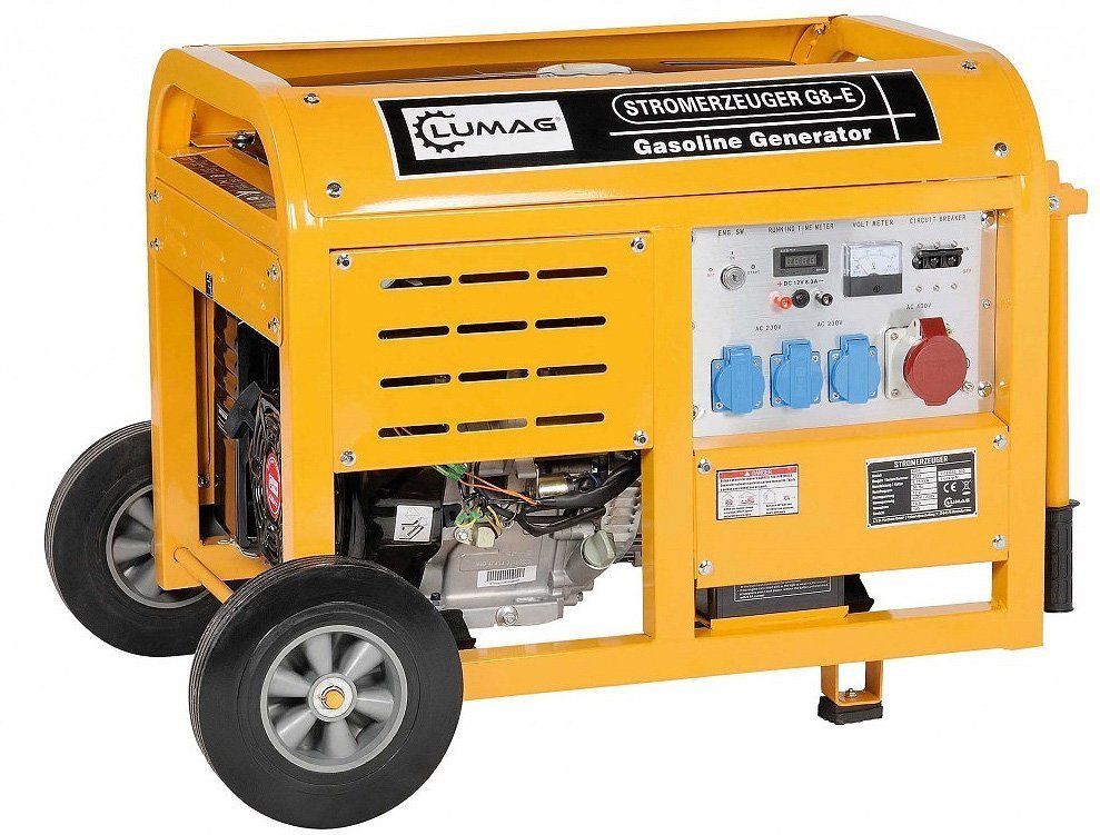 Lumag Benzin-Stromerzeuger G8E mit E-Start Benzin-Synchron-Generator mit 100% Kupferwicklung