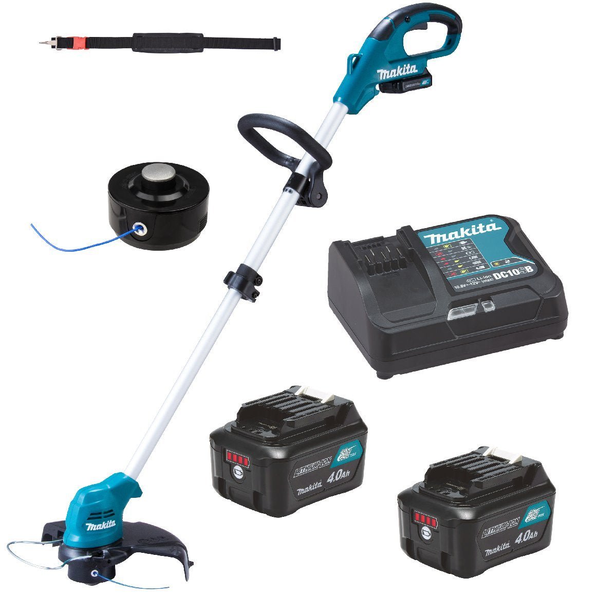 Makita Akku-Rasentrimmer UR100DSME - inkl. 2 Akkus + Ladegerät