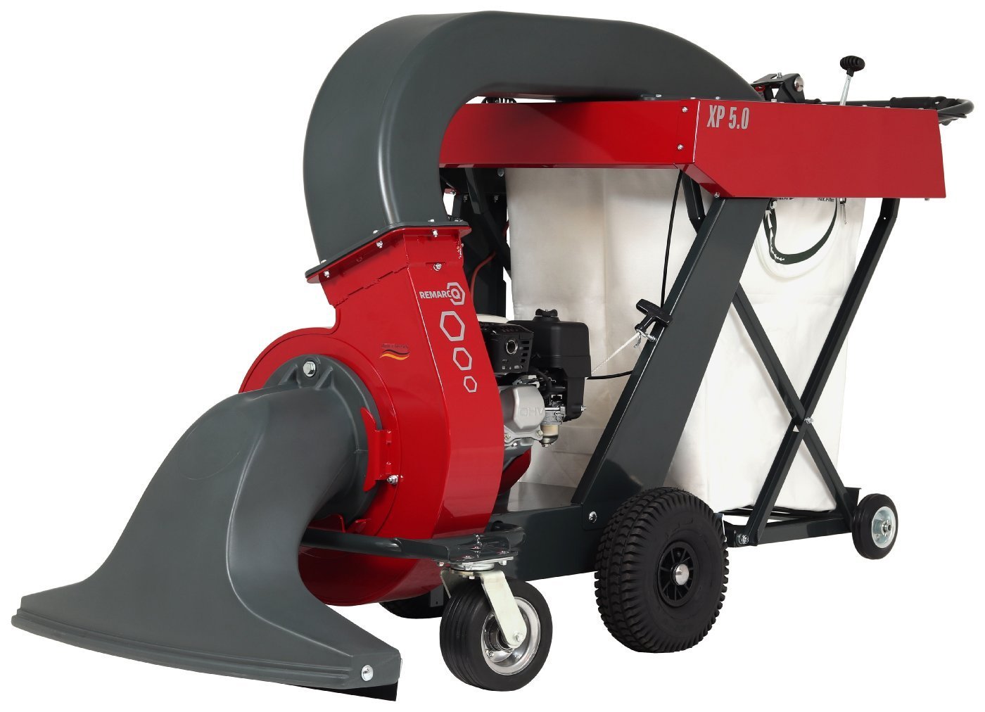 Remarc Laub- und Abfallsauger LS XP 5.0 RQ rot inkl. Trocken- und Naßgutsack u. Rollgestell