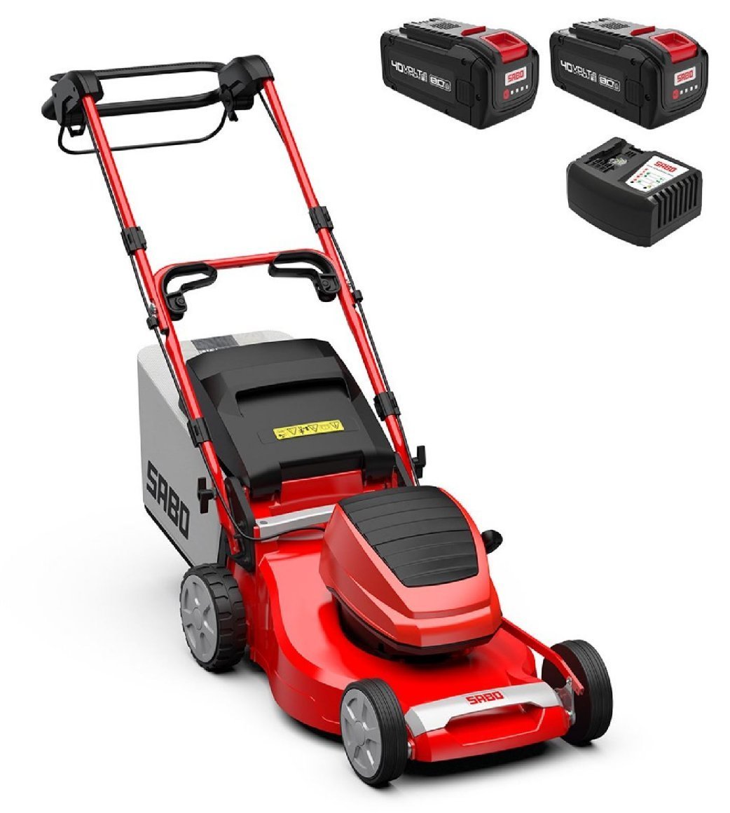 Sabo Akku-Rasenmäher 47-Accu VARIO mit 2 x 8 Ah Akku und Schnellladegerät