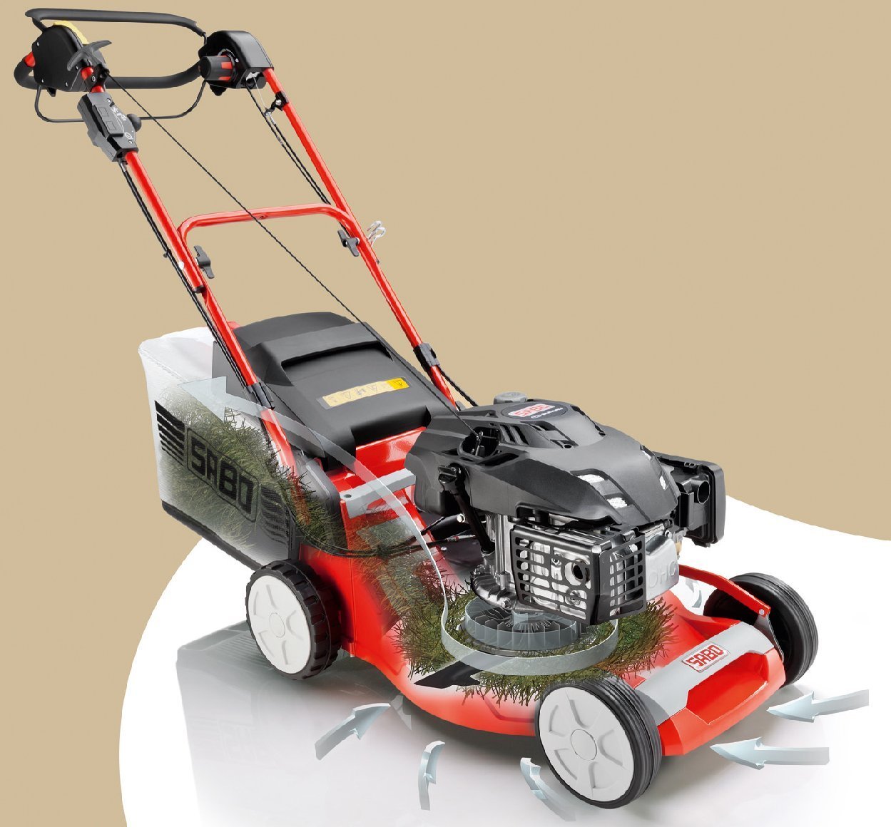 Sabo Benzin-Rasenmäher mit Radantrieb 54-VARIO E - Vario Radantrieb und Elektrostart – Bild 2