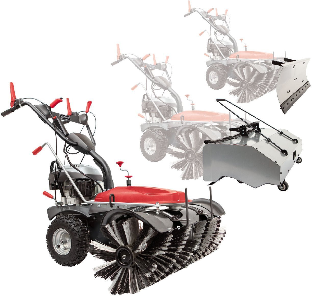 Scheppach Schmutz- und Schneekehrmaschine SC2200PE mit Sammelbehälter und Schneeschild – Bild 4