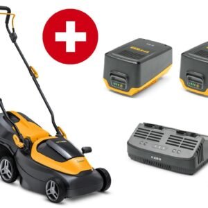 Stiga Akku-Rasenmäher Collector 140e Kit - mit 2 x 4 Ah Akku und Doppel-Ladegerät