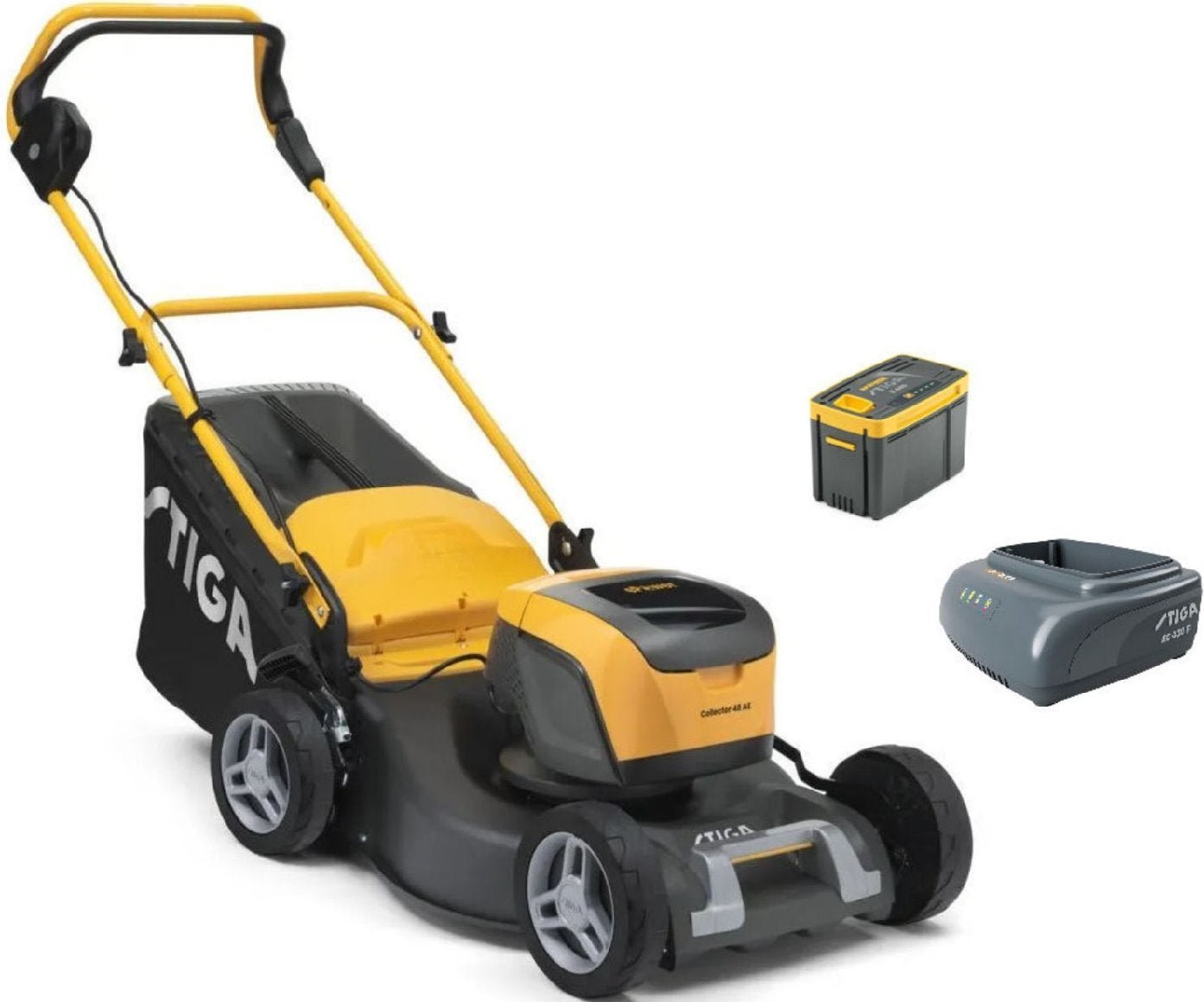 Stiga Akku-Rasenmäher mit Radantrieb Collector 48 S AE Kit inkl. Akku und Ladegerät