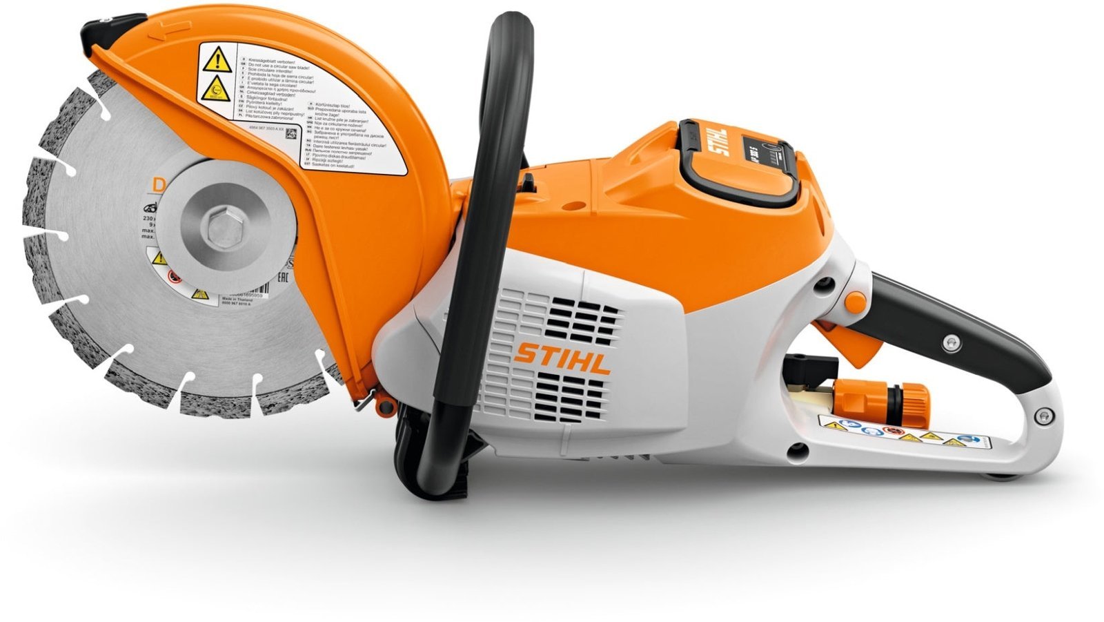 STIHL Akku-Trennschleifer TSA 230, ohne Akku und Ladegerät mit 230 mm Kunstharz-Trennscheibe für Baustahl