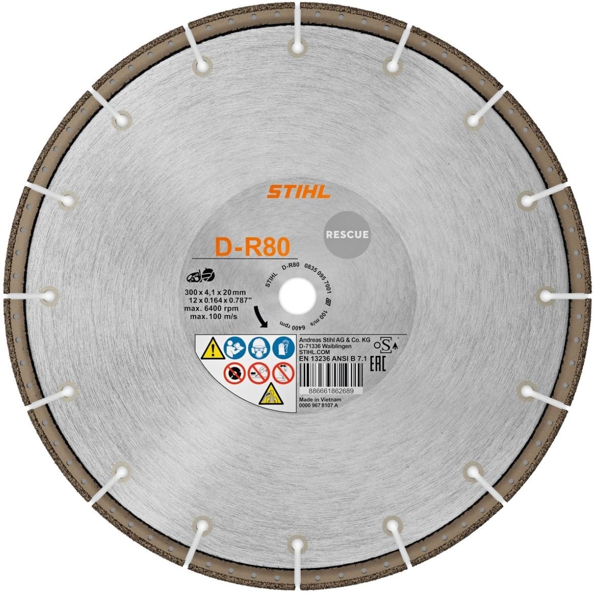 STIHL Akku-Trennschleifer TSA 300 Rescue mit 300 mm Diamant-Trennscheibe D-R80 – Bild 4